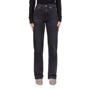 NEW AGOLDE women's harper straight jean hush in black